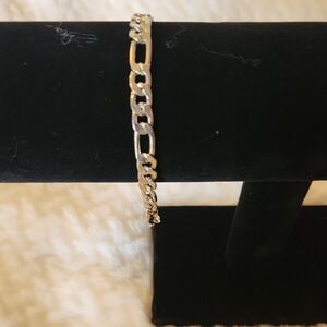 Simple Figaro-Style Silver Bracelet